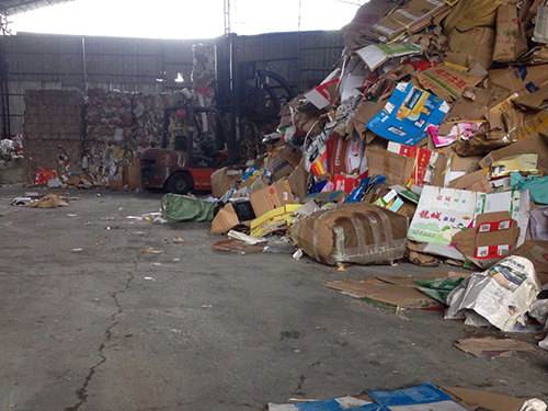 废纸回收现场
